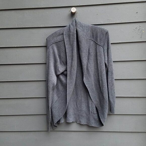Loft Wool Blend Gray Open Front Cardigan Sweater size Medium - Picture 10 of 10